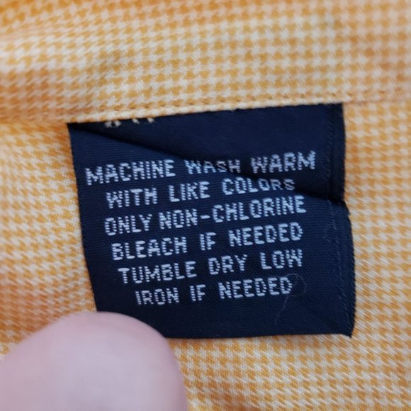 Faconnable Men's Shirt, Long Sleeve, Tiny Check, Light Orange/Tangerine, Sz L - Picture 9 of 9